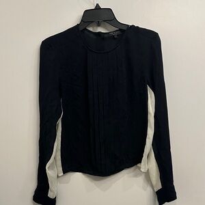 Rag & Bone Black and White Pleated Blouse (with tuxedo pleats in front )